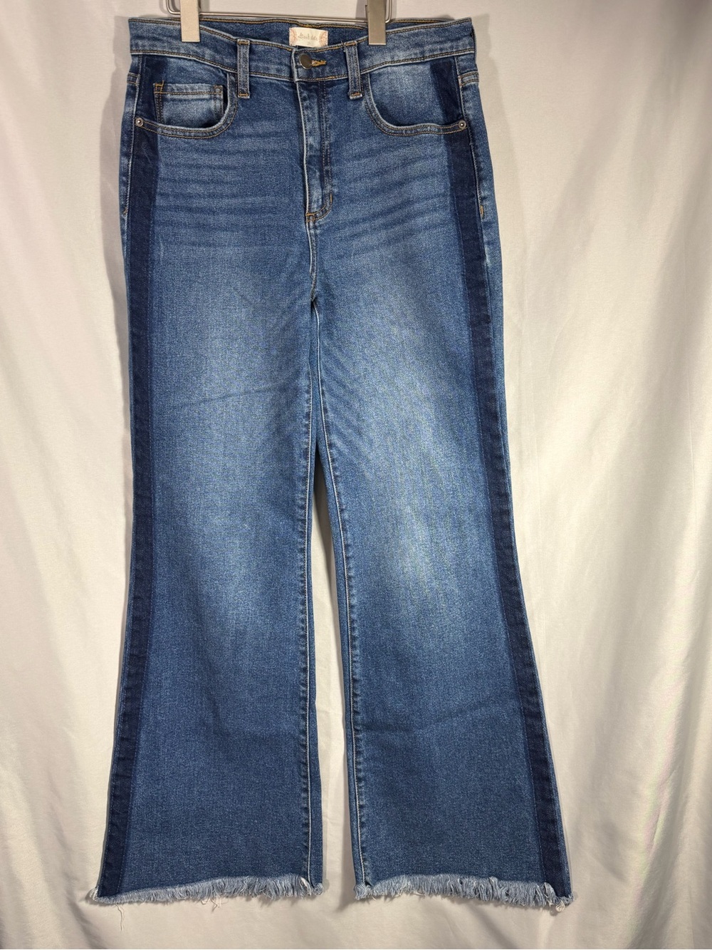 Altar'd State Women's Wide Leg Flare Bell Bottom Frayed Jeans Sz 29 New
